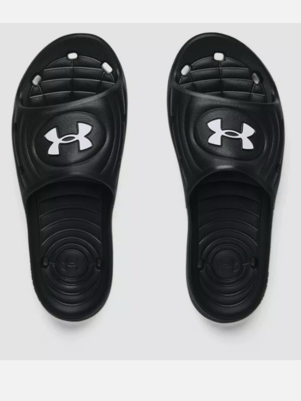 NEW Under Armour Men’s Locker IV SL Black Slides sandals size 17 3023758-001